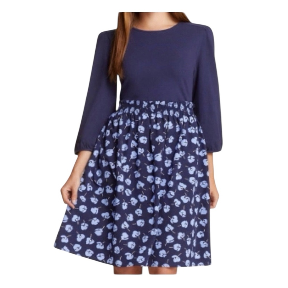 Draper James Long Sleeve Blue Poppy Dress (Size: Small) (NWT)